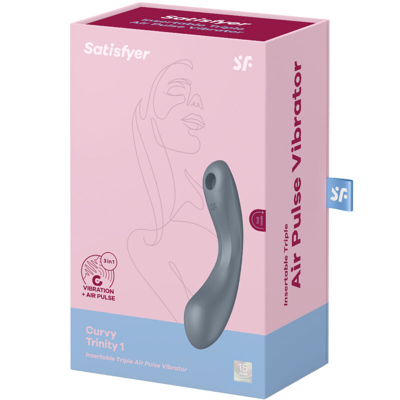 Satisfyer Curve Trinity 1 Air Pulse Vibration Grey - Estimulador de Clítoris