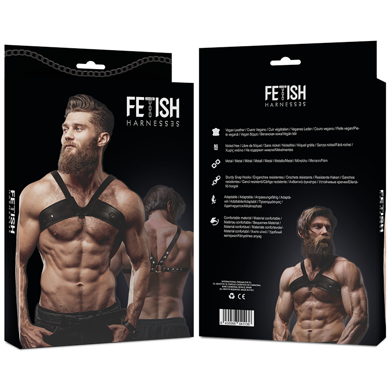 Mens Brigade Eco-Leather Chest Harness - FETISH SUBMISSIVE ATTITUDE