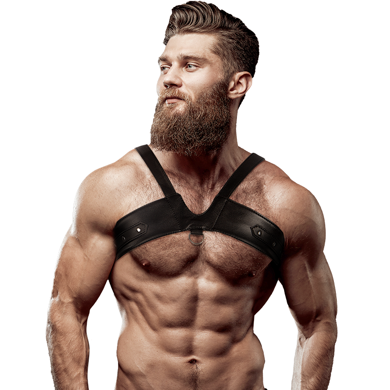 Mens Brigade Eco-Leather Chest Harness - FETISH SUBMISSIVE ATTITUDE
