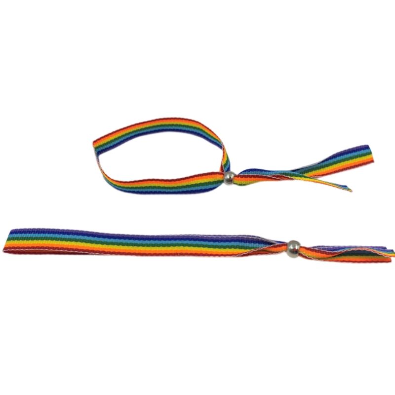Pulsera de Plata Pride con Bandera LGBT y Bolas de Plata
