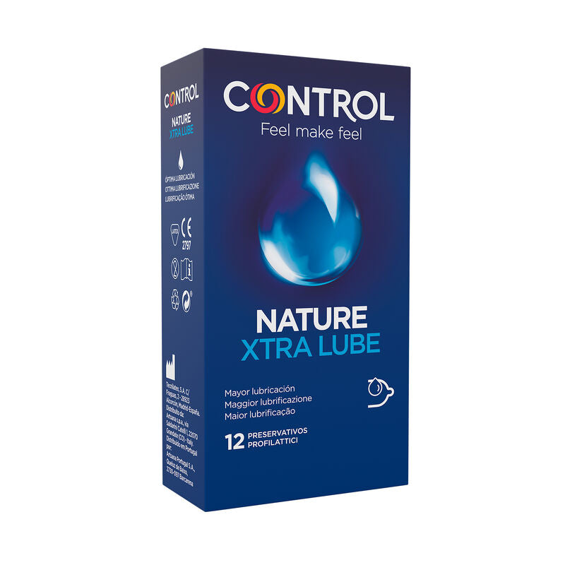 Control Adapta Nature Extralube - Preservativos de Látex Natural 12 Unidades