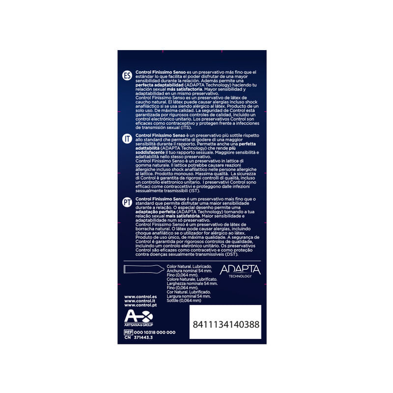 Control Adapta Senso Preservativos - Pack 12 Unidades