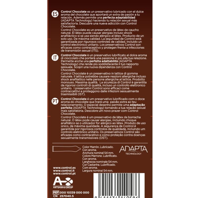 Control Adapta Chocolate Condoms 12 Unidades