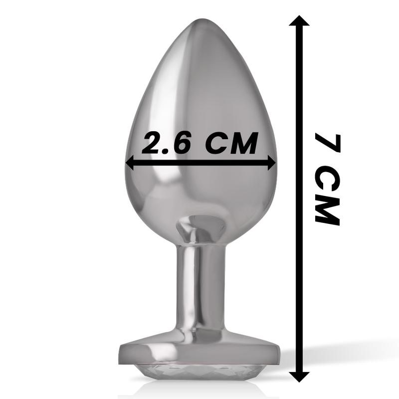 Intense White Heart Plug Anal Aluminio Talla S
