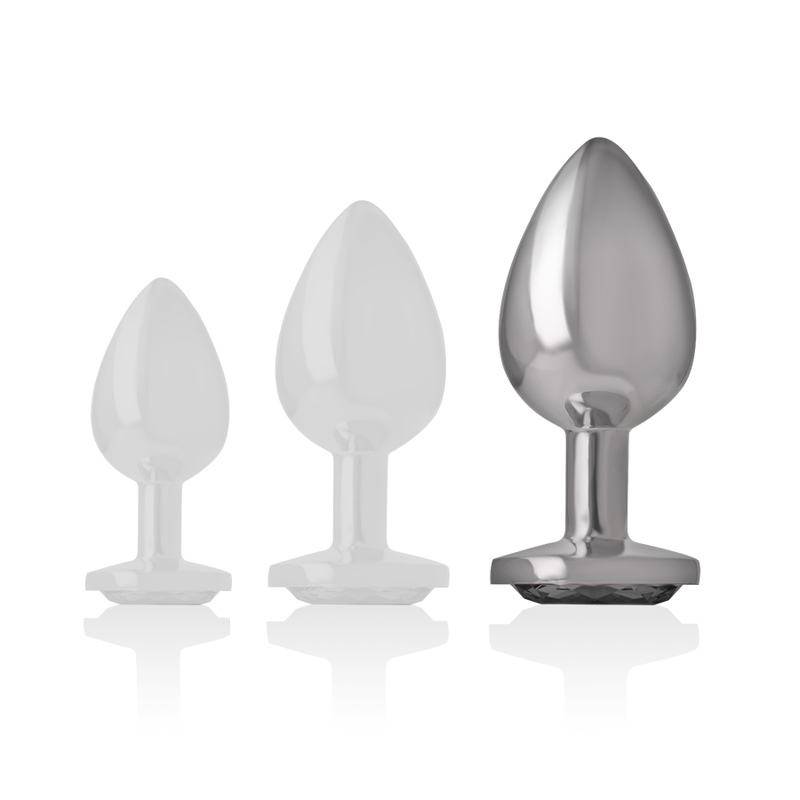 Intense Plug Anal Metal Aluminio Cristal Plateado Talla L
