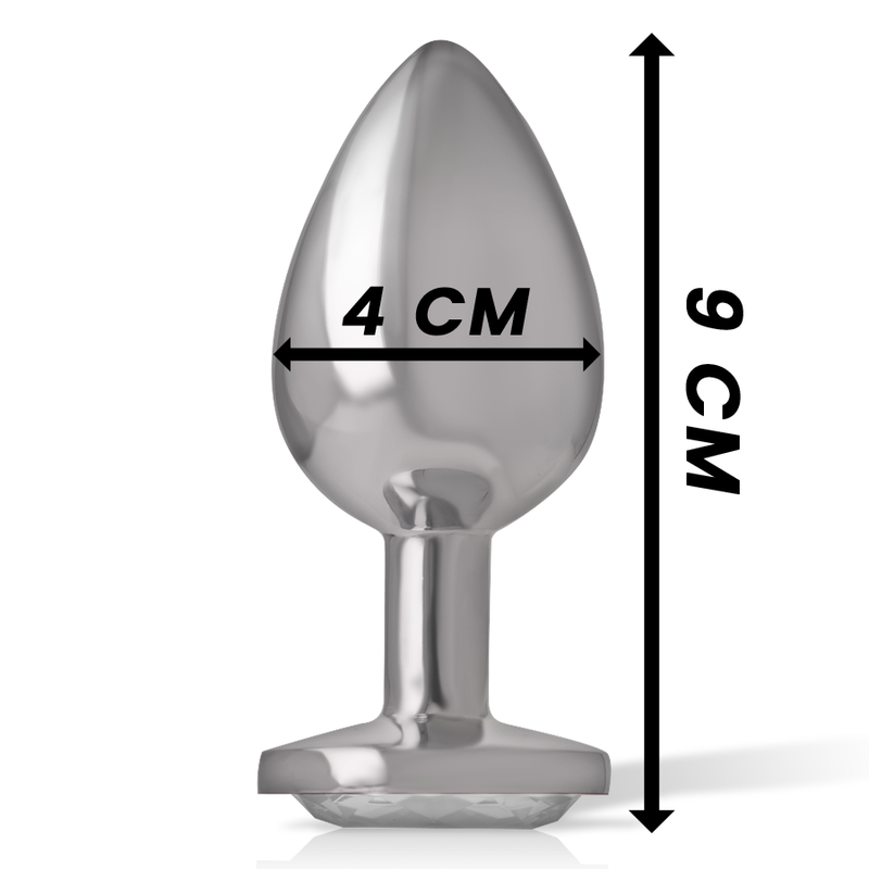 Intense Plug Anal Metal Aluminio Cristal Plateado Talla L