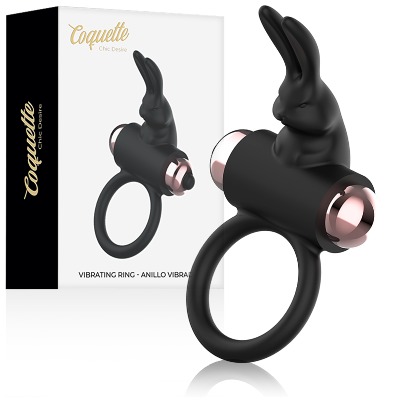 Coquette Chic Desire - Anillo Vibrador Negro y Oro