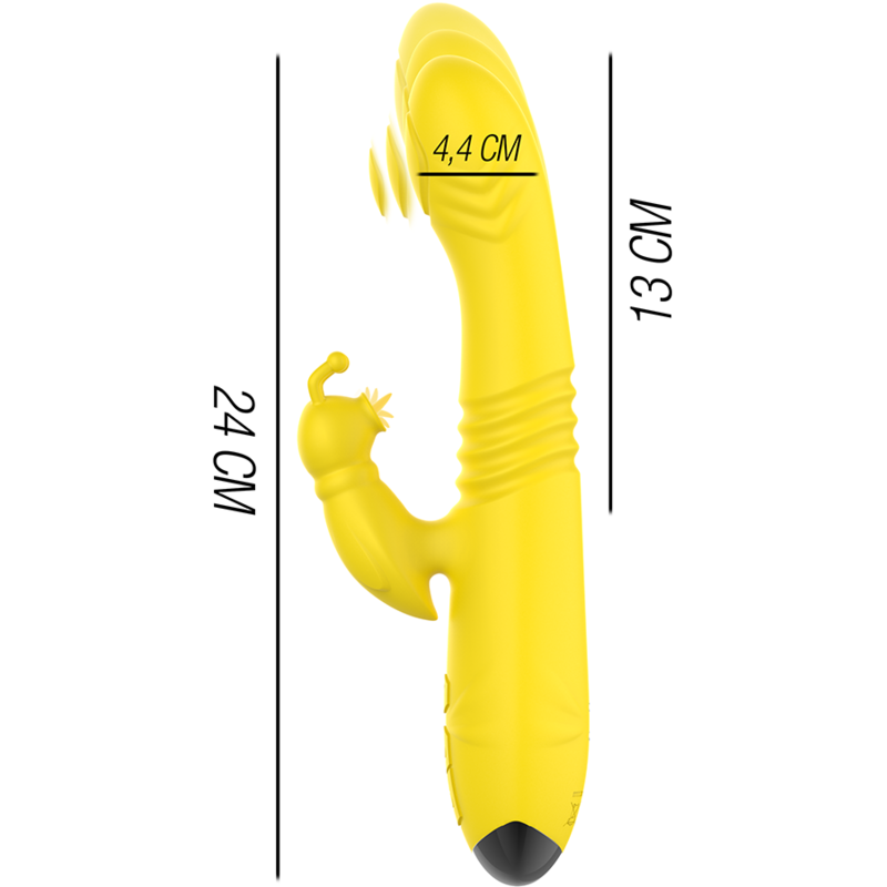 Intense Toky Vibrador Multifunción Amarillo con Estimulador de Clítoris