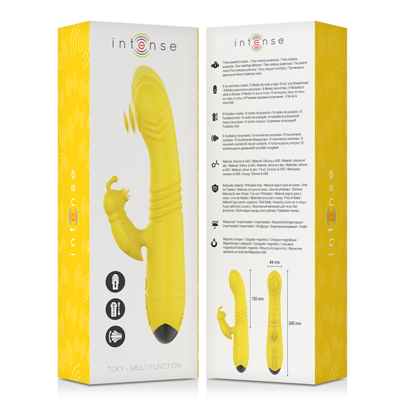 Intense Toky Vibrador Multifunción Amarillo con Estimulador de Clítoris