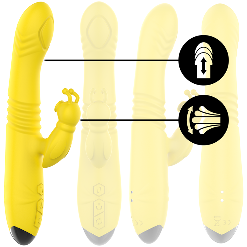 Intense Toky Vibrador Multifunción Amarillo con Estimulador de Clítoris