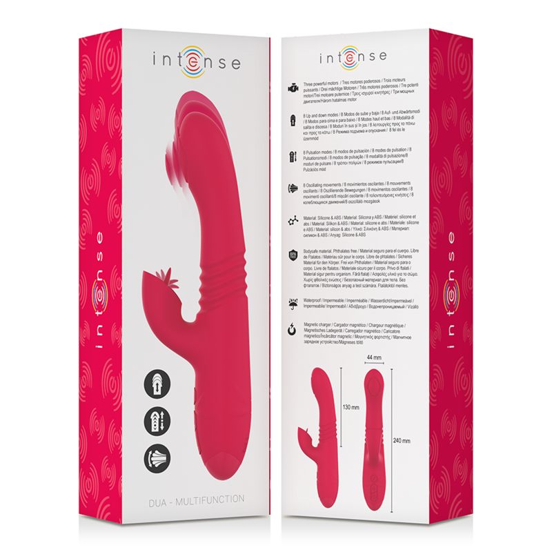 Intense DUA Vibrador Recargable Multifunción con Lengua Roja