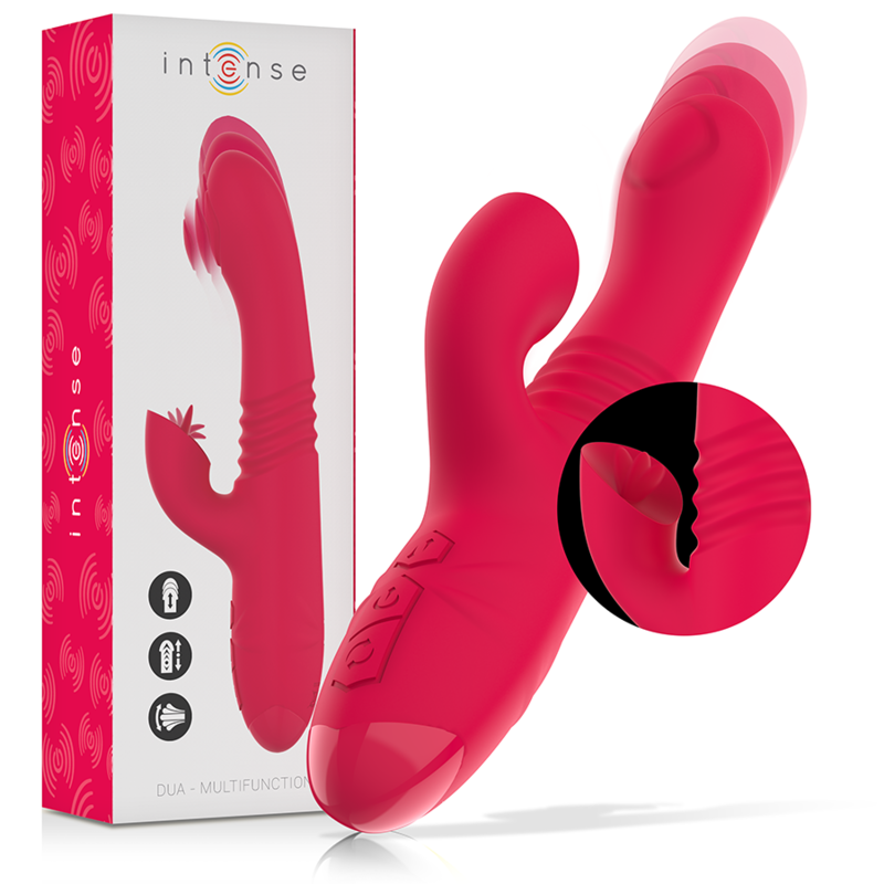 Intense DUA Vibrador Recargable Multifunción con Lengua Roja