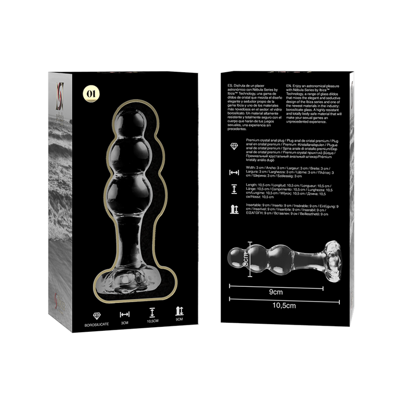 Nebula Series by Ibiza - Plug Anal Cristal Borosilicato Rosa 10.7 cm