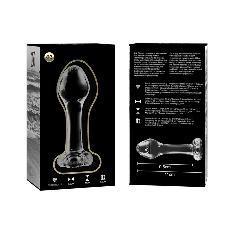 Nebula Series by Ibiza - Plug Anal Modelo 2 Cristal Borosilicato Transparente 11 cm