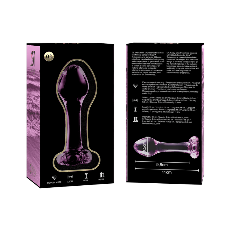 Plug Anal Borosilicato Rosa NEBULA Series 11 cm