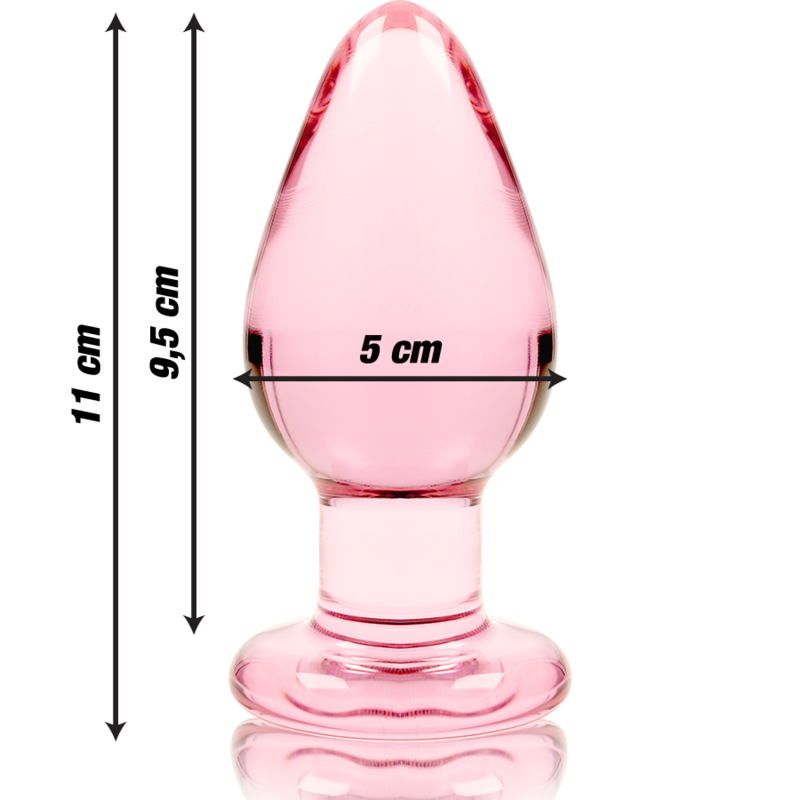 Nebula Series Plug Anal Vidrio Borosilicato Rosa 11x5 cm