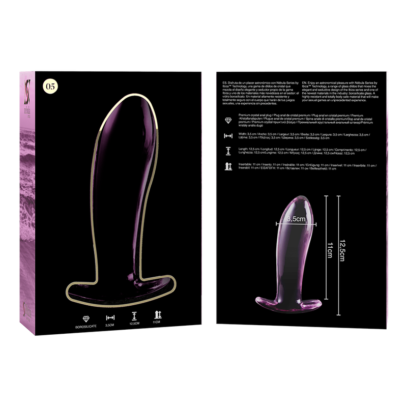Nebula Series by Ibiza Modelo 5 - Plug Anal Cristal Borosilicato Rosa 12.5 cm