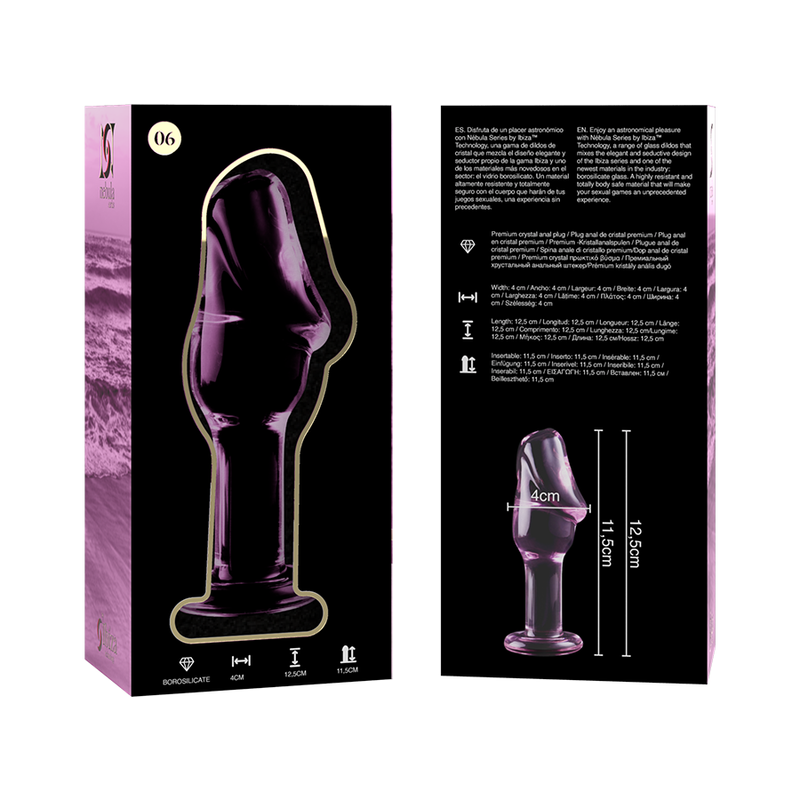 Nebula Series by Ibiza Modelo 6 - Plug Anal Cristal Borosilicato Rosa 12.5 cm