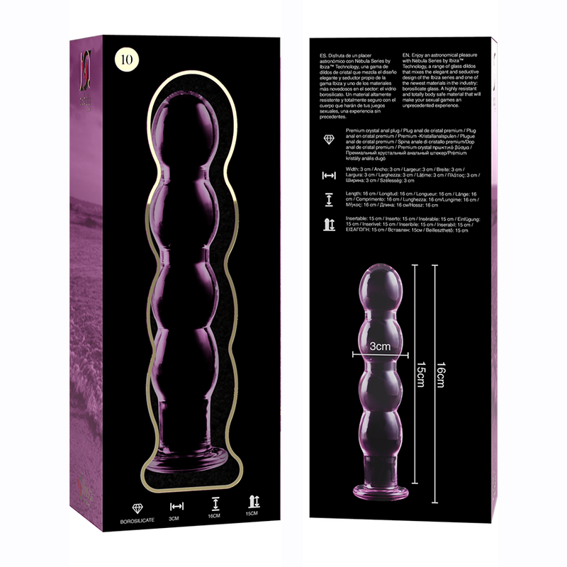 Nebula Series by Ibiza Model 10 - Dildo de Cristal Borosilicato Rosa 16.5 cm