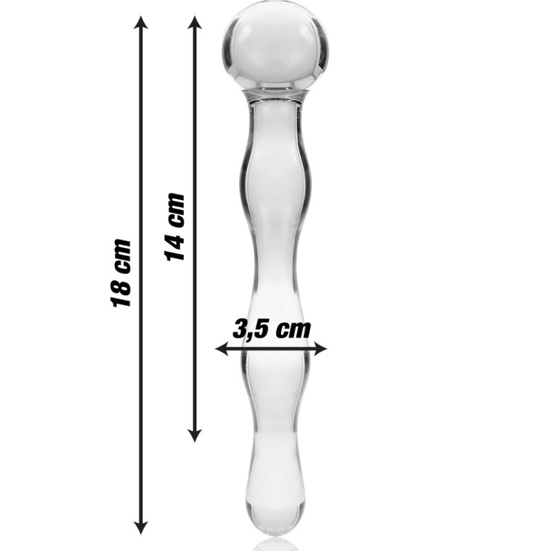 Nebula Series by Ibiza Model 13 - Dildo de Cristal Borosilicato Transparente 18 cm