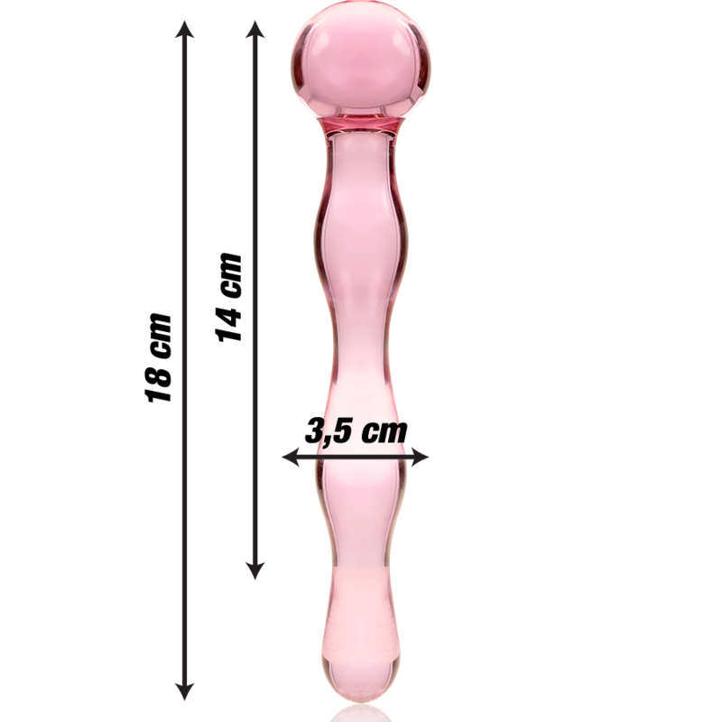 Nebula Series by Ibiza - Dildo de Cristal Borosilicato Rosa 18 cm