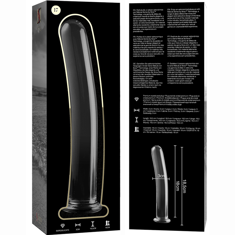 Nebula Series by Ibiza - Dildo de Cristal Borosilicato Transparente 18.5 cm