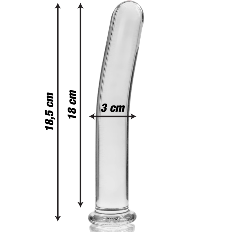 Nebula Series by Ibiza - Dildo de Cristal Borosilicato Transparente 18.5 cm