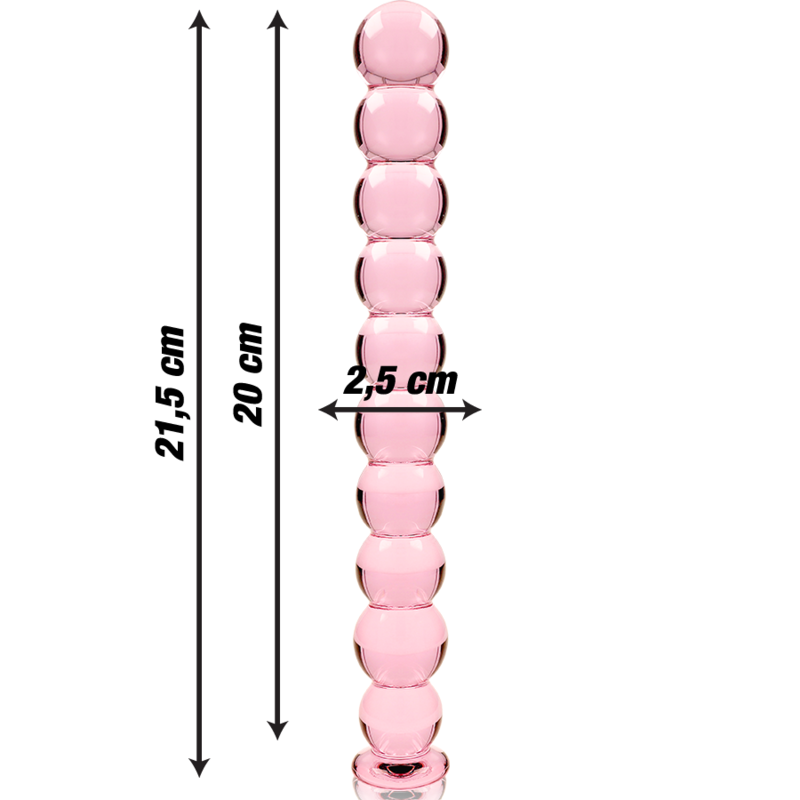 Nebula Series by Ibiza Model 22 - Dildo de Cristal Borosilicato Rosa 21.5 cm
