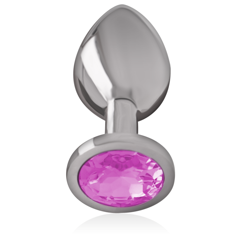 Plug Anal Metal Aluminio con Cristal Rosa Talla L - INTENSE