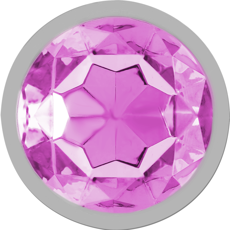 Plug Anal Metal Aluminio con Cristal Rosa Talla L - INTENSE