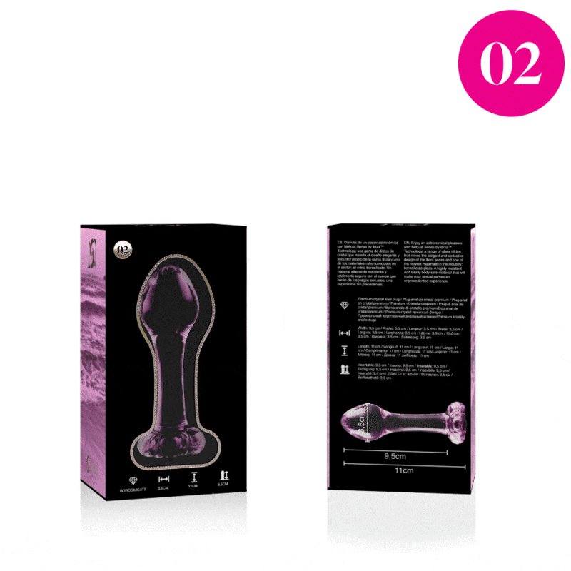 Plug Anal Borosilicato Rosa NEBULA Series 11 cm