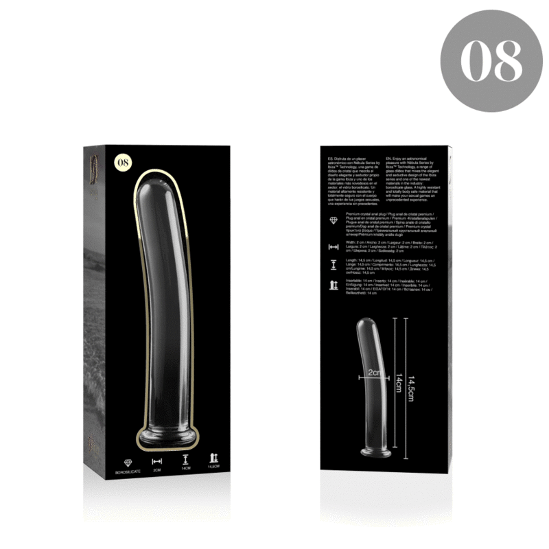 Nebula Series by Ibiza Model 8 - Dildo de Cristal Borosilicato Transparente 14.5 cm