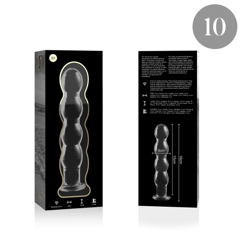 Nebula Series by Ibiza - Dildo de Cristal Borosilicato Transparente 16.5 cm