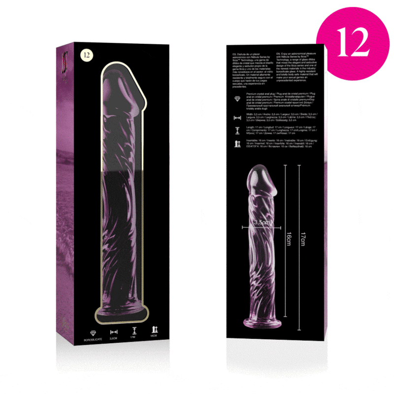 Nebula Series by Ibiza Model 12 - Dildo de Cristal Borosilicato Rosa 17 cm