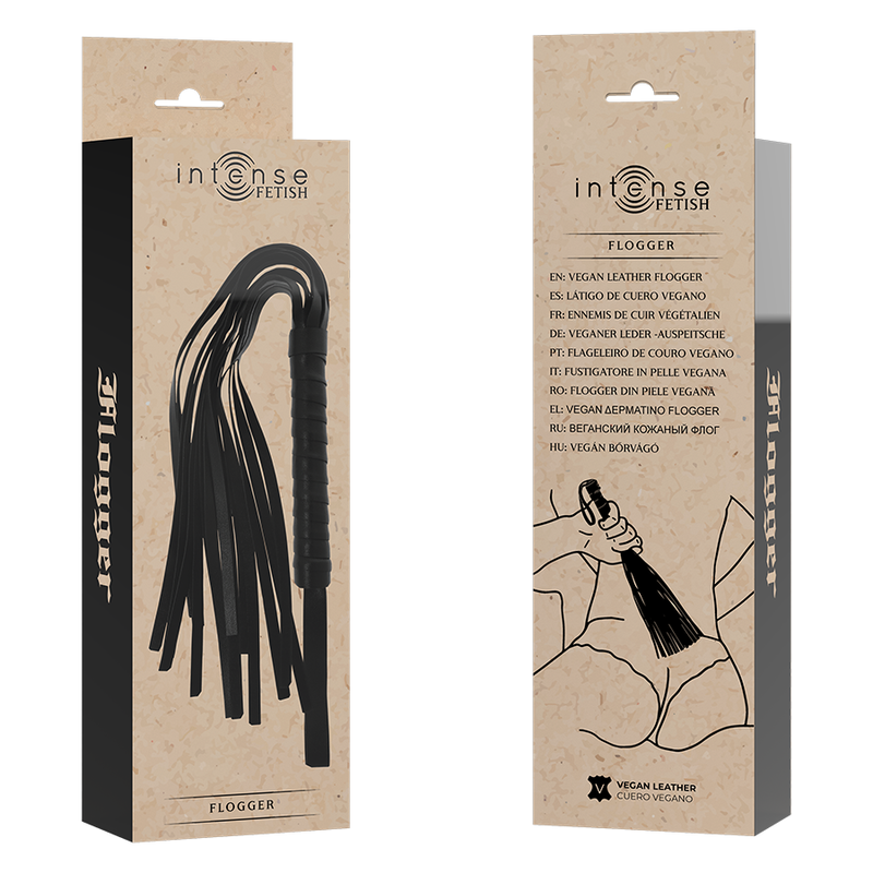 INTENSE Fetish Flogger de Cuero Vegano - Diseño Ergonómico