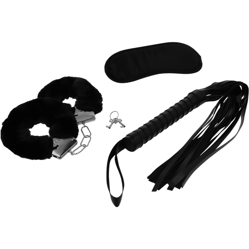 INTENSE Fetish Erotic Playset 1 - Set BDSM con Esposas, Antifaz y Látigo