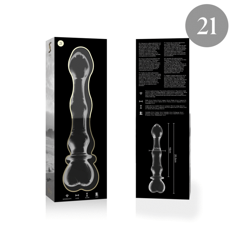 Nebula Series by Ibiza - Dildo Borosilicate Glass Clear 20.5 cm