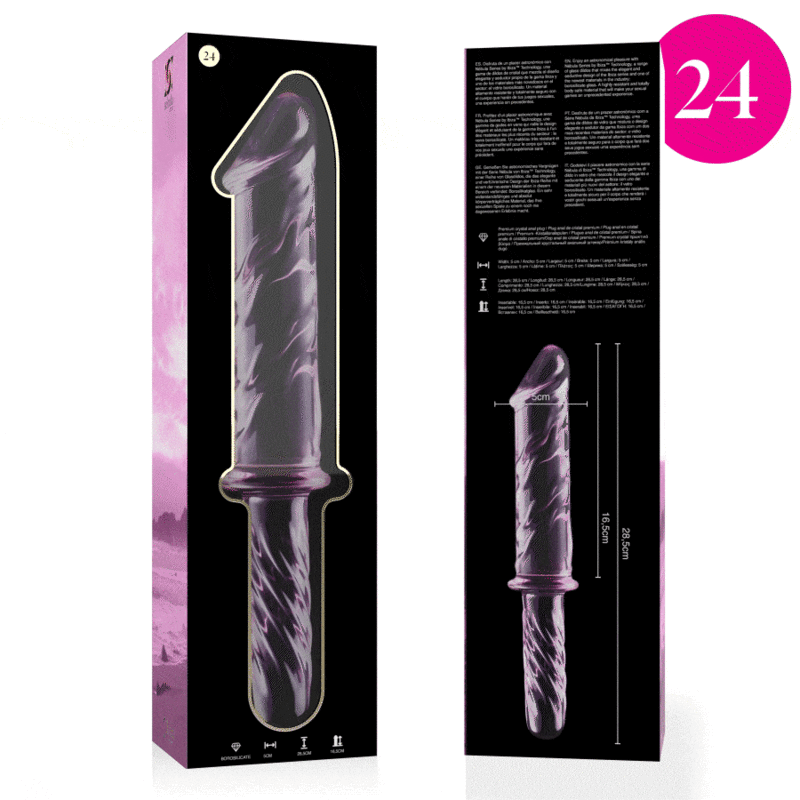 Nebula Series by Ibiza - Dildo de Cristal Borosilicato Rosa 28.5 cm
