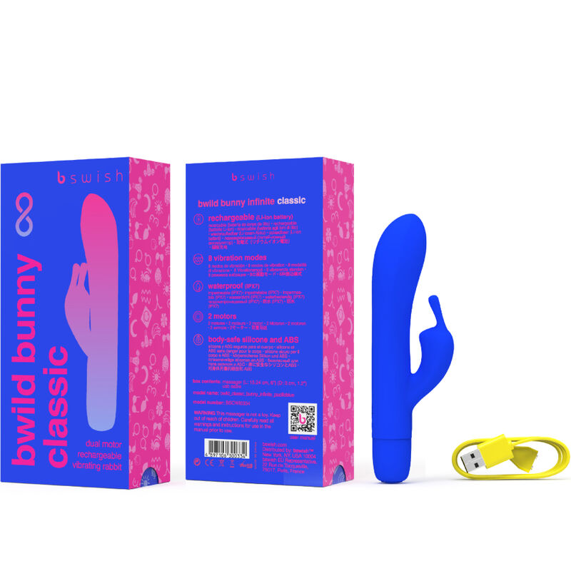 B Swish Bwild Bunny Infinite Classic Vibrador Recargable Azul Silicona