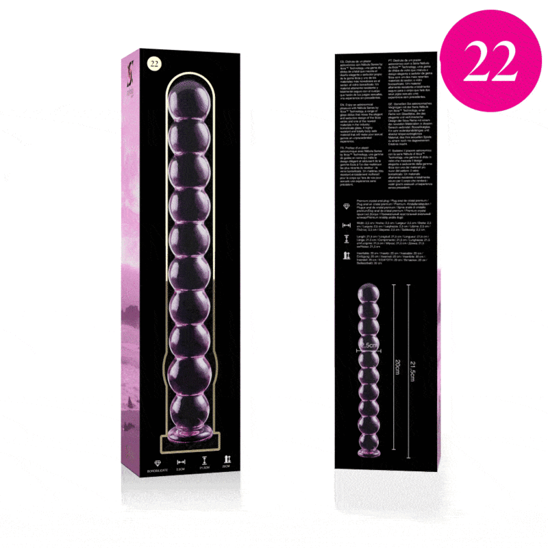 Nebula Series by Ibiza Model 22 - Dildo de Cristal Borosilicato Rosa 21.5 cm