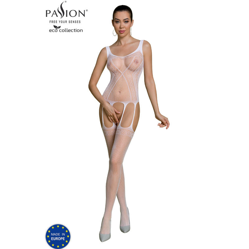 Bodystocking Eco BS007 Blanco - Lencería Erótica Ecológica