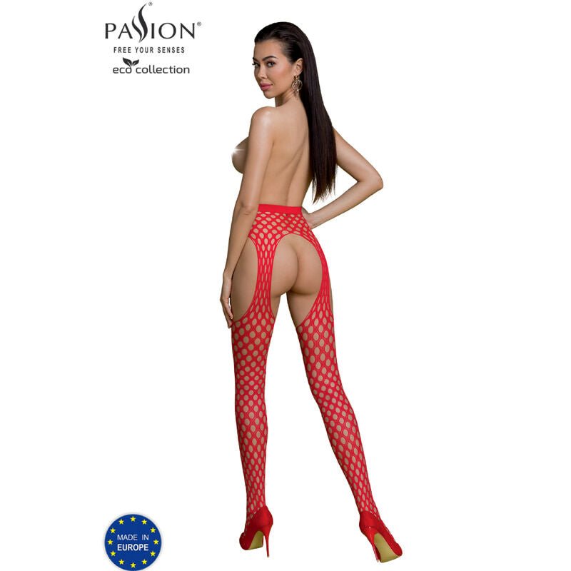 Passion Eco Collection Bodystocking S003 Red - Lencería Sostenible
