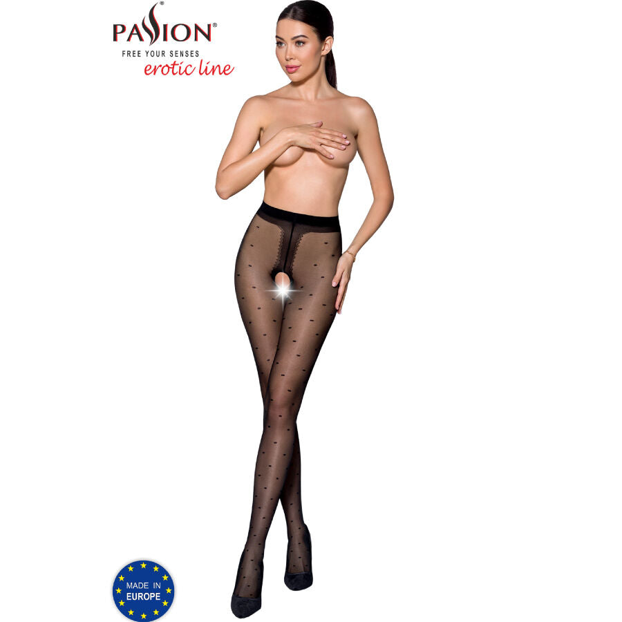 Medias Abiertas TIOPEN 018 Black 20 DEN - Voile con Lunares