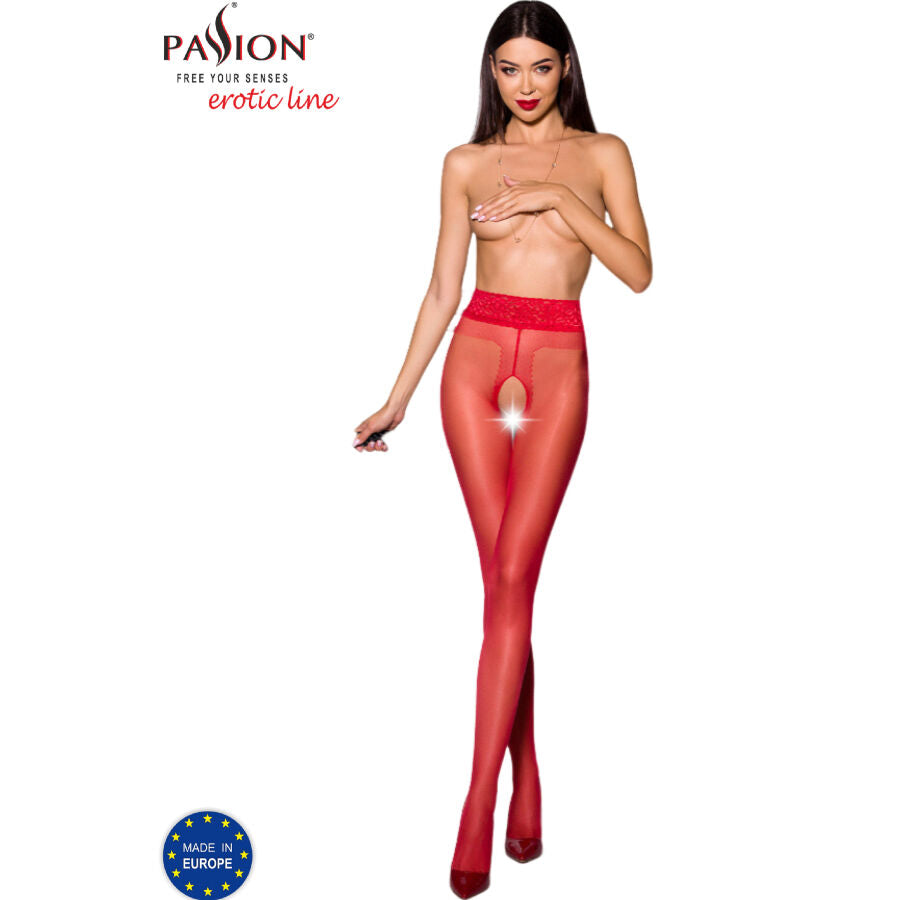 Medias 3/4 Passion Tiopen 001 Red - 20 DEN Elegancia y Comodidad