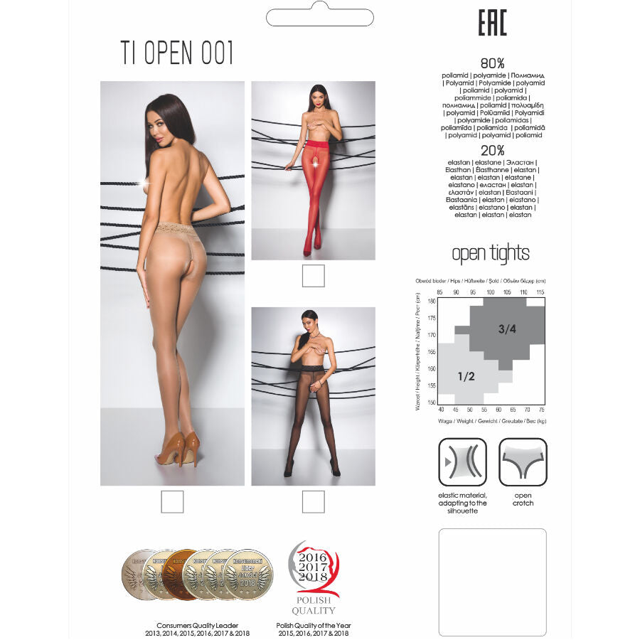 Medias 3/4 Passion Tiopen 001 Red - 20 DEN Elegancia y Comodidad