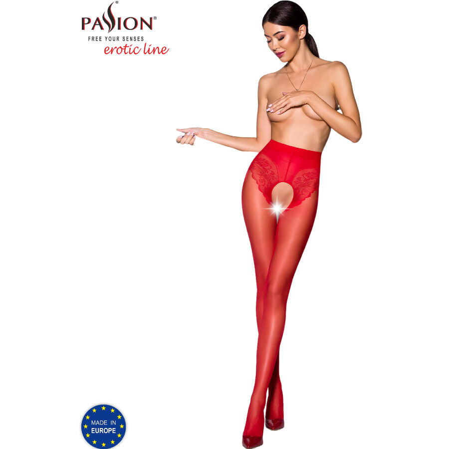 Passion Tiopen 006 Medias 3/4 30 Den Rojo - Cintura Alta