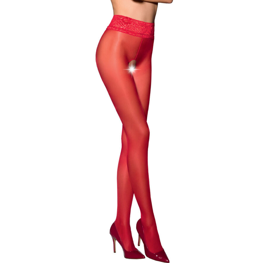 Medias 3/4 Passion Tiopen 008 Red 30 DEN - Lencería Elegante