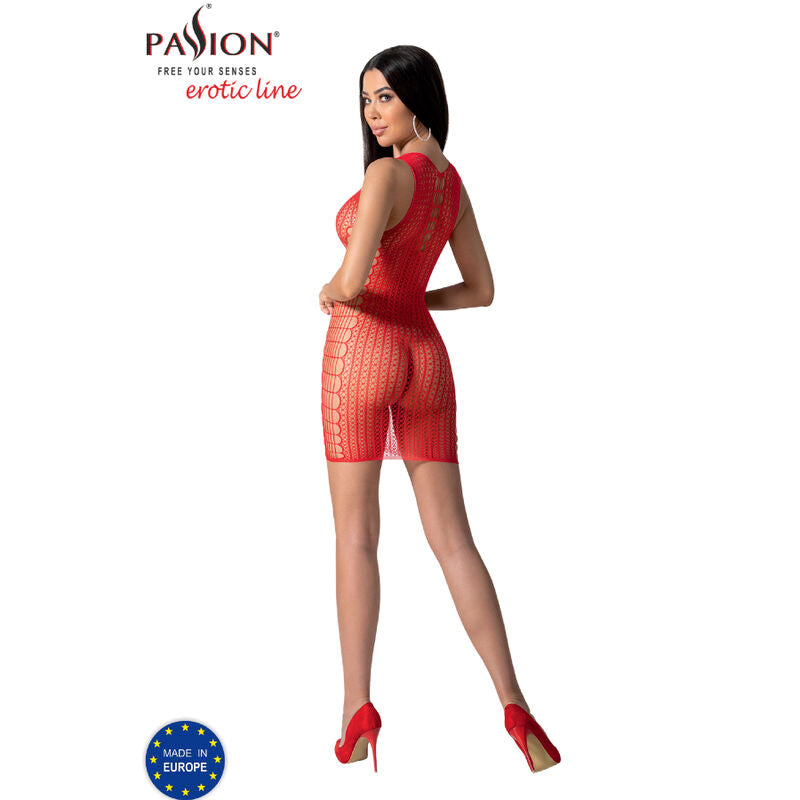 Passion BS097 Bodystocking Rojo - Lencería Erótica One Size
