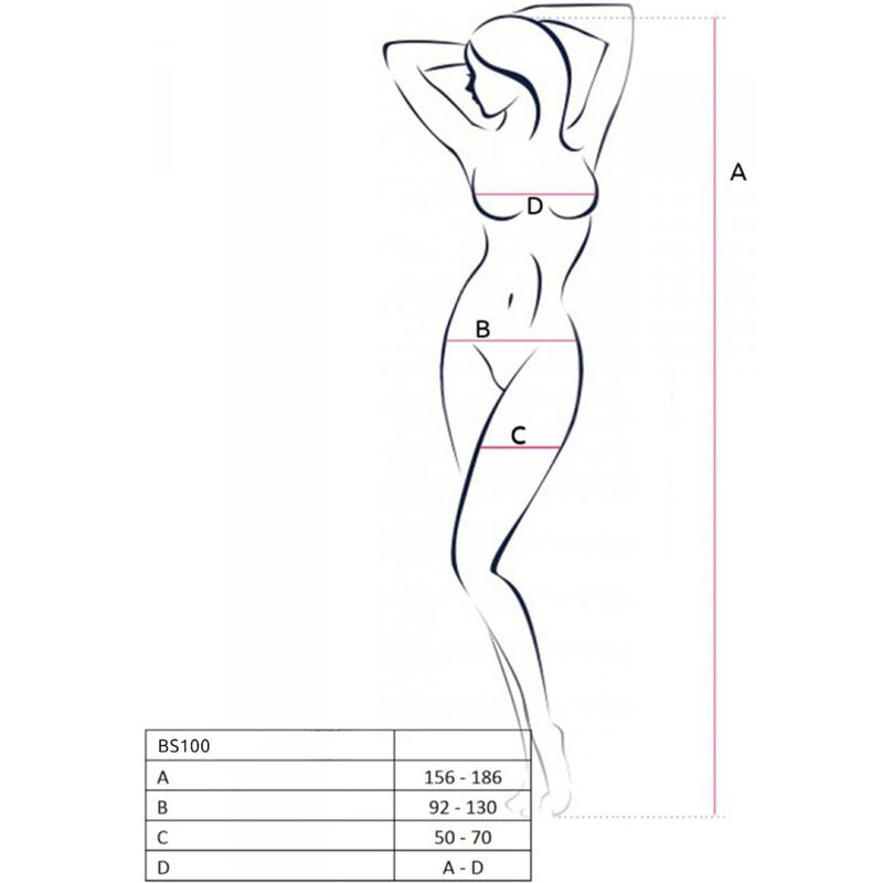 Bodystocking BS100 Negro Estampado - PASSION Woman