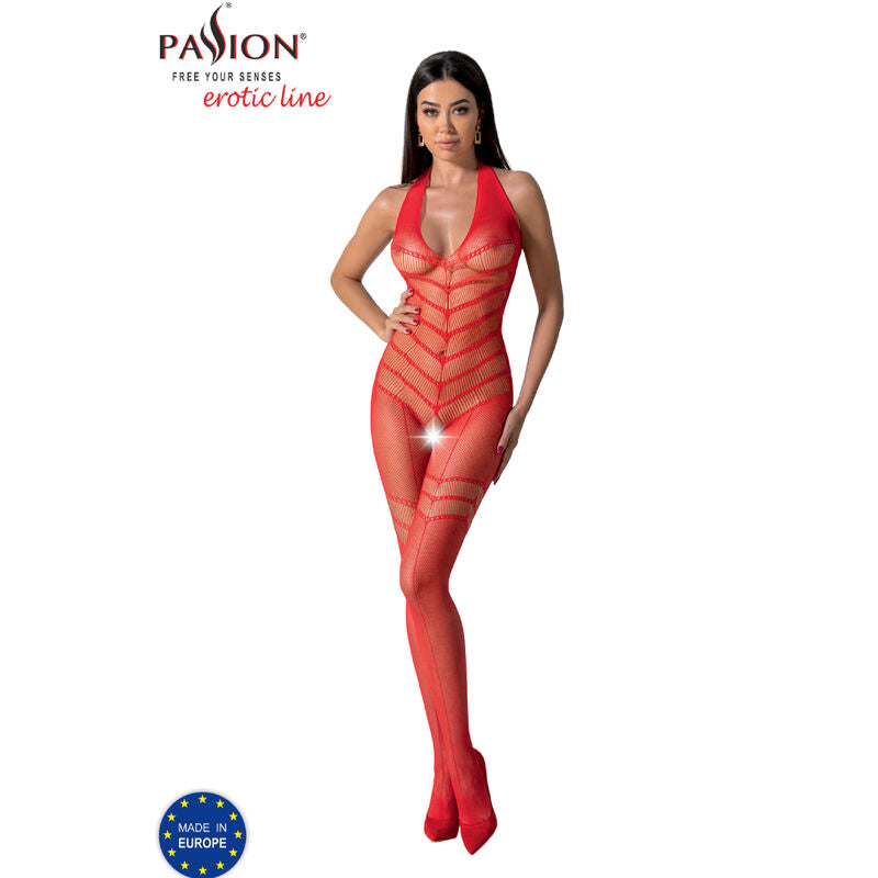 Passion BS100 Bodystocking Rojo - Talla Única